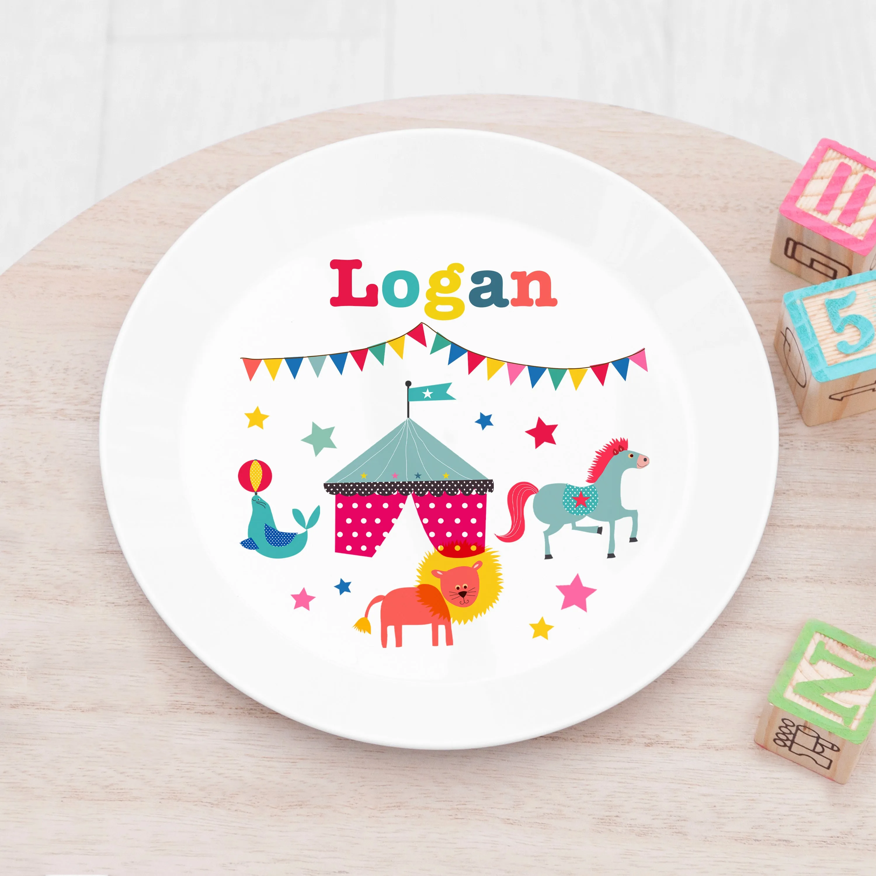 Personalised Kids Circus Dining Set