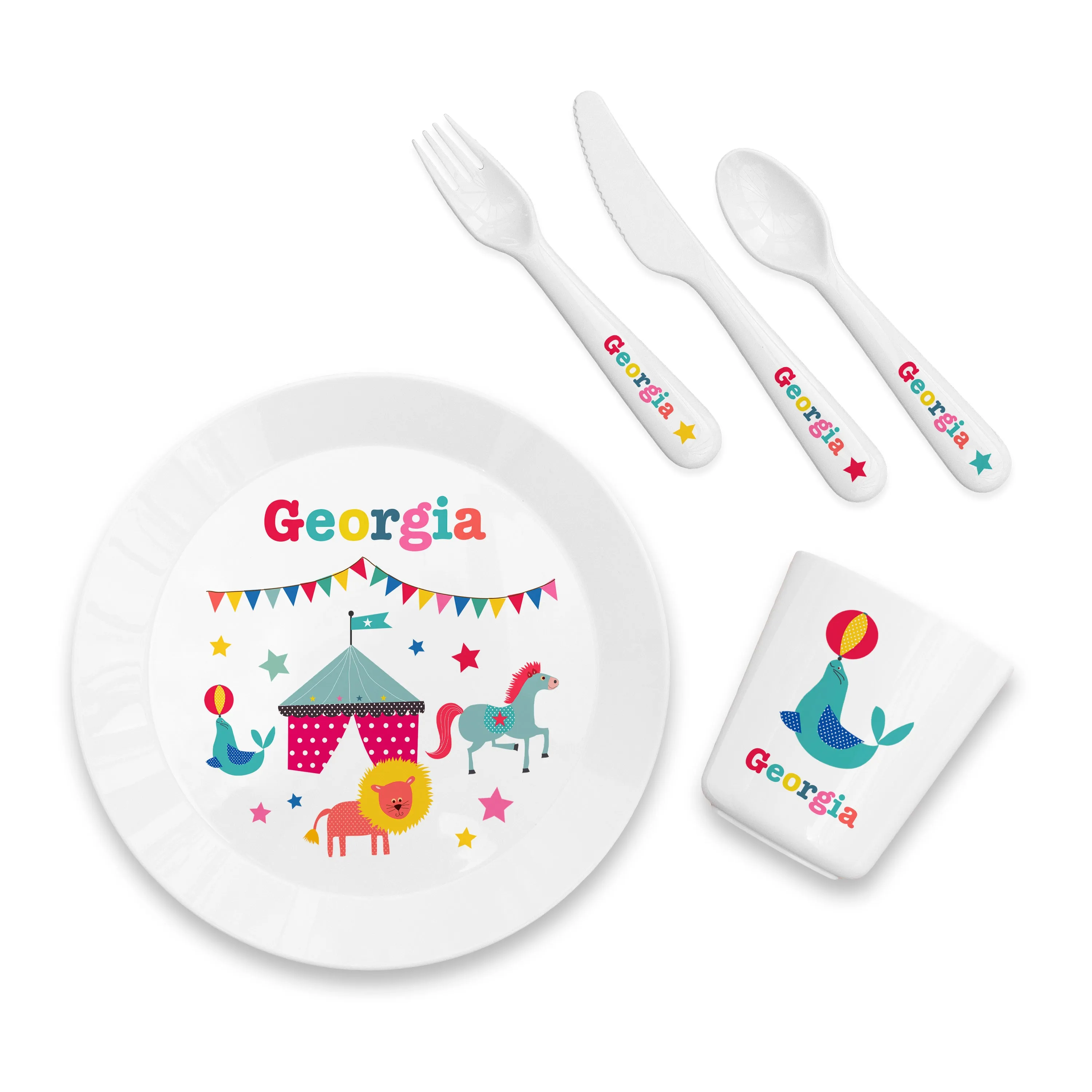 Personalised Kids Circus Dining Set