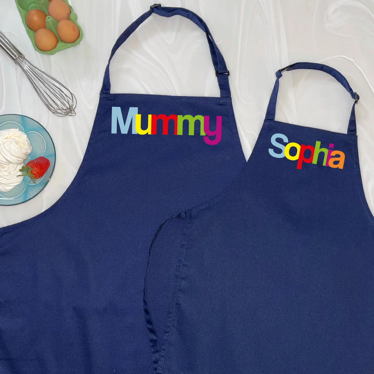 Personalised Mummy And Me Multicoloured Aprons