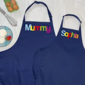 Personalised Mummy And Me Multicoloured Aprons