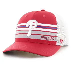 Philadelphia Phillies Red Striped Adjustable Trucker Snapback