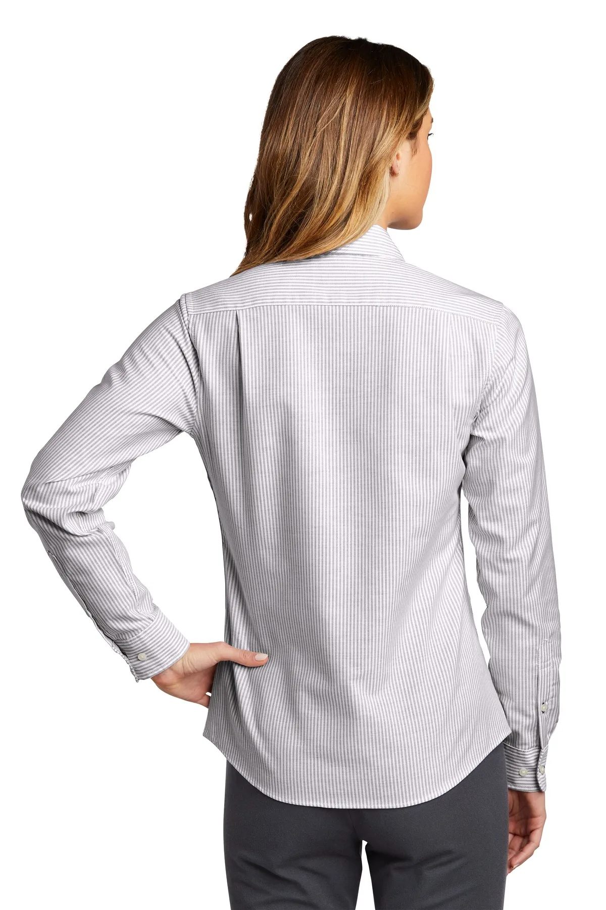 Port Authority Clothing LW657 Port Authority    Ladies SuperPro    Oxford Stripe Shirt SKU: LW657