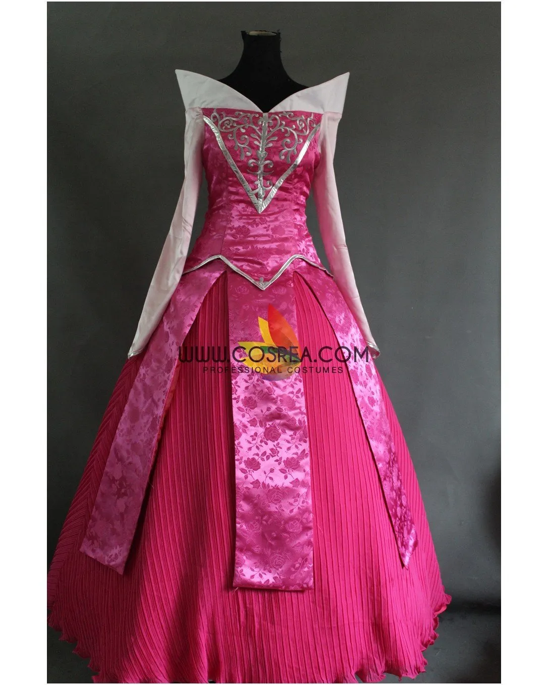 Princess Aurora Embroidered Brocade Sleeping Beauty Cosplay Costume