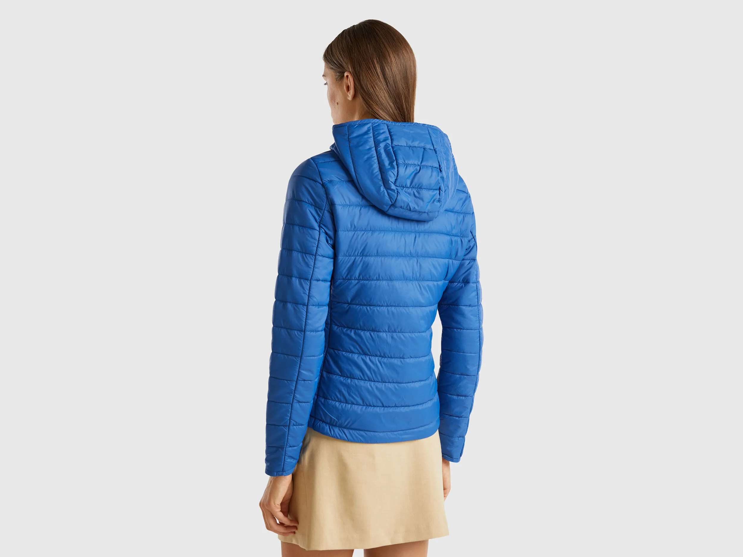 Puffer jacket with recycled wadding - Air Force Blue | Benetton