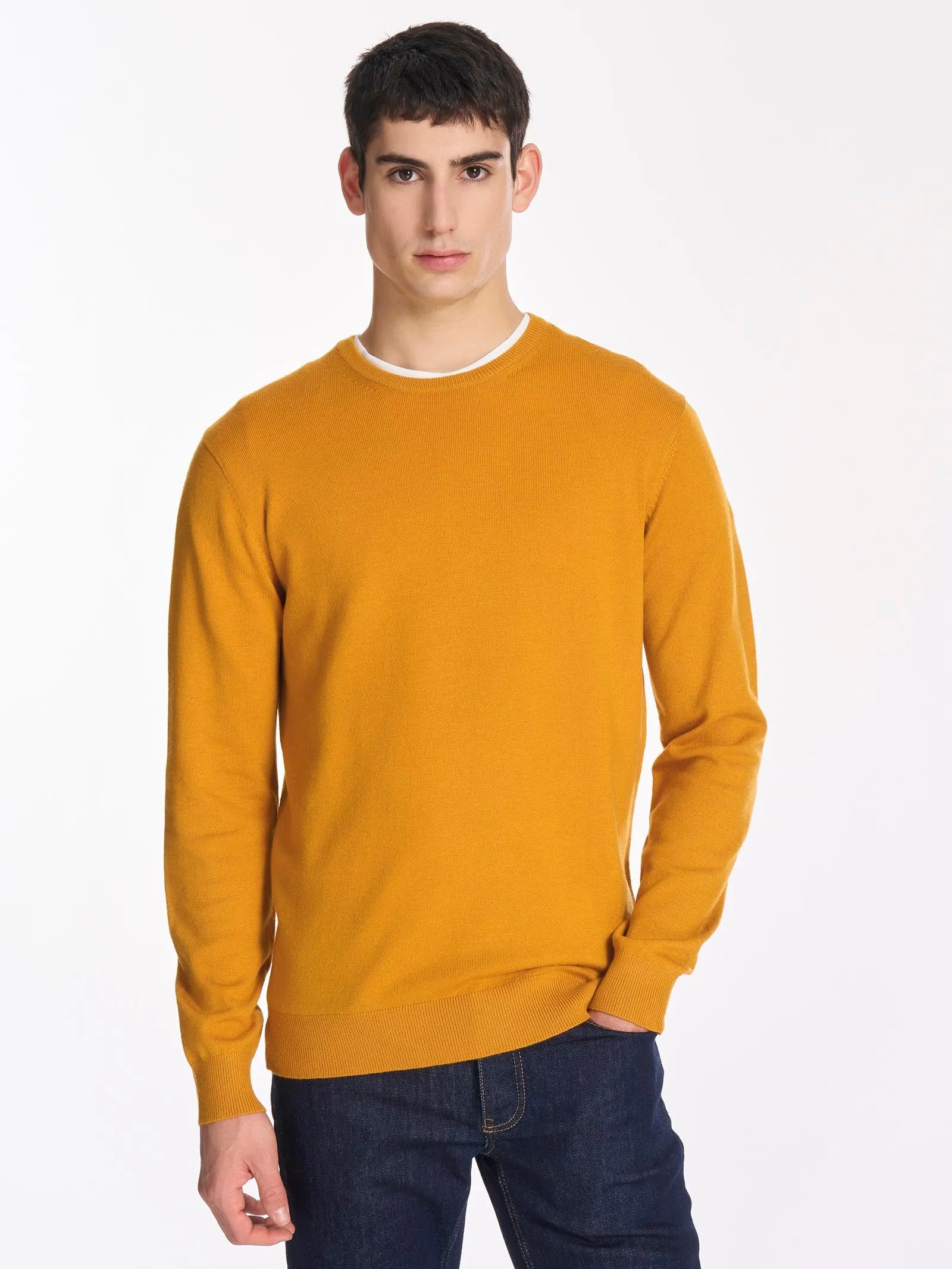 Pull girocollo in filato Sport Wool - Acero