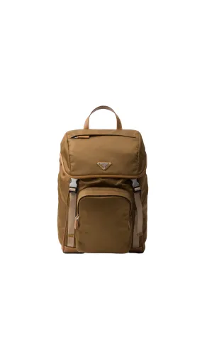 Re-nylon And Leather Backpack - Coek Beige