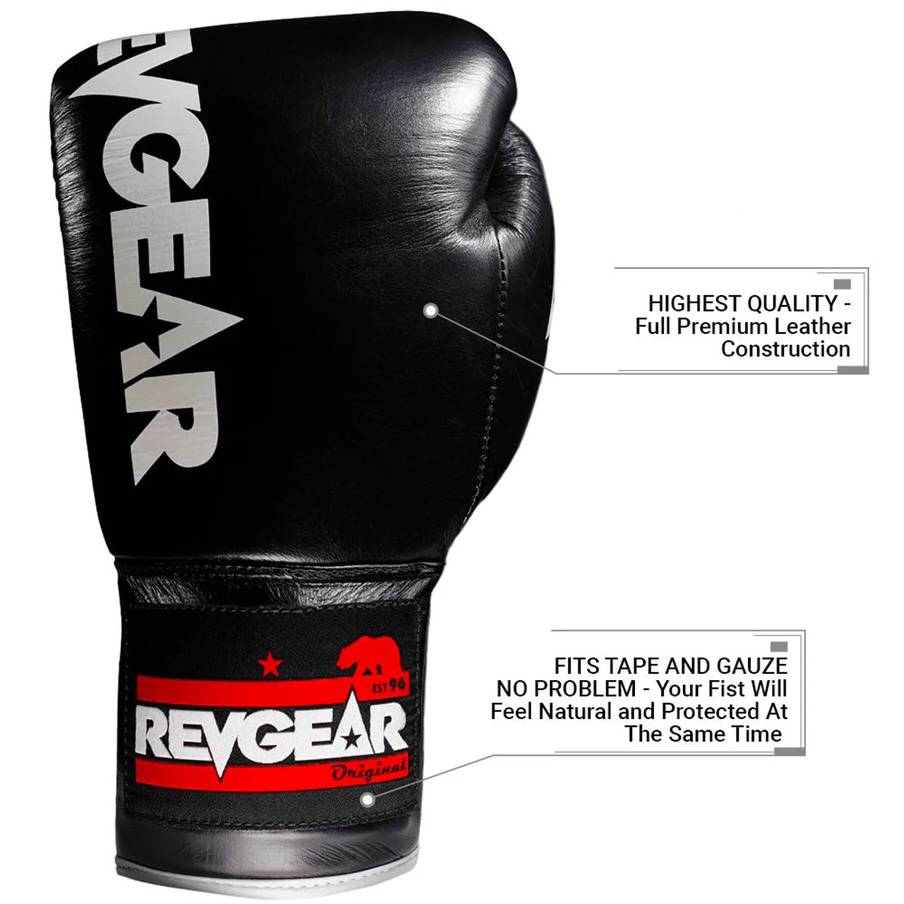 REVGEAR F1 COMPETITOR LACE BOXING GLOVES