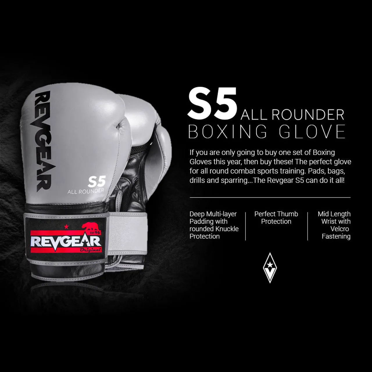 REVGEAR S5 ALL ROUNDER LEATHER BOXING GLOVES