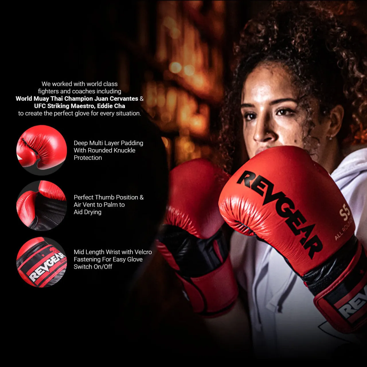 REVGEAR S5 ALL ROUNDER LEATHER BOXING GLOVES