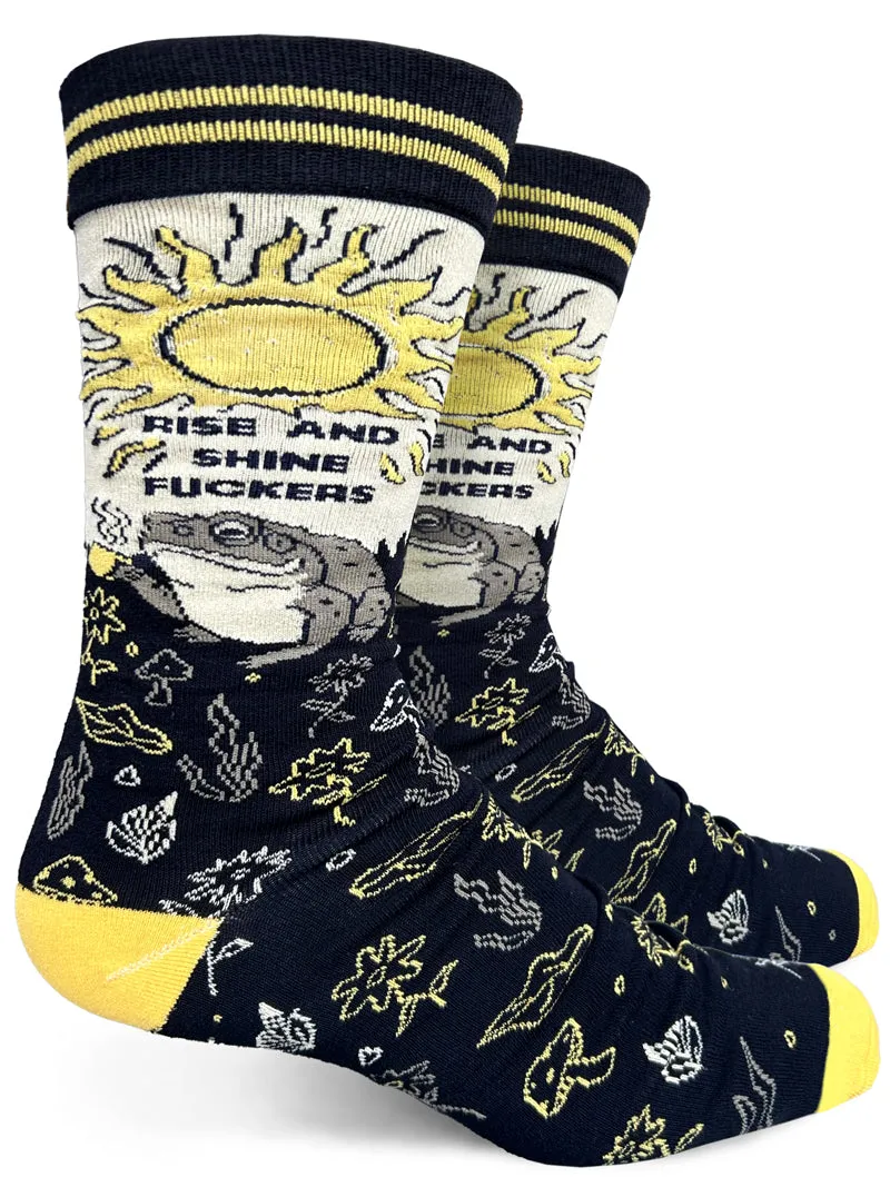 Rise and Shine Fuckers Mens Crew Socks