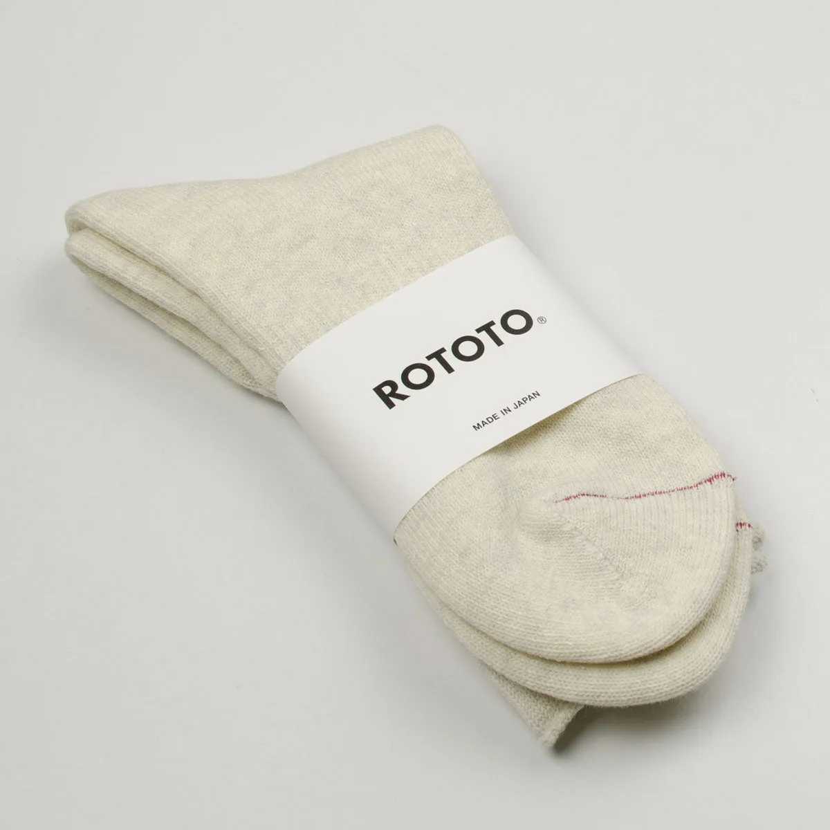 RoToTo - Washi Pile Crew Socks - Oatmeal