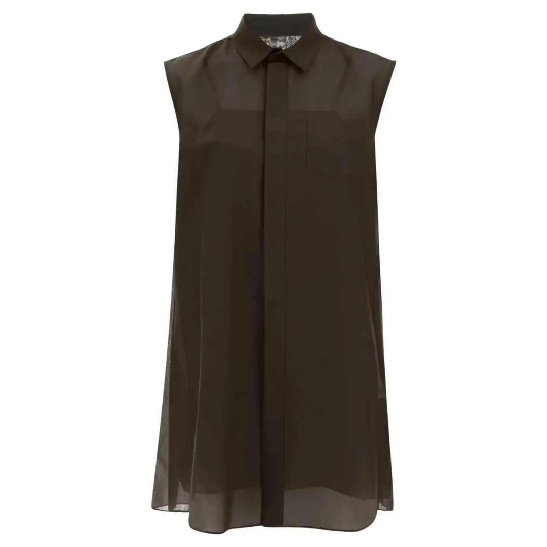 sacai  |Casual Style Plain Elegant Style Sheer Shirts & Blouses