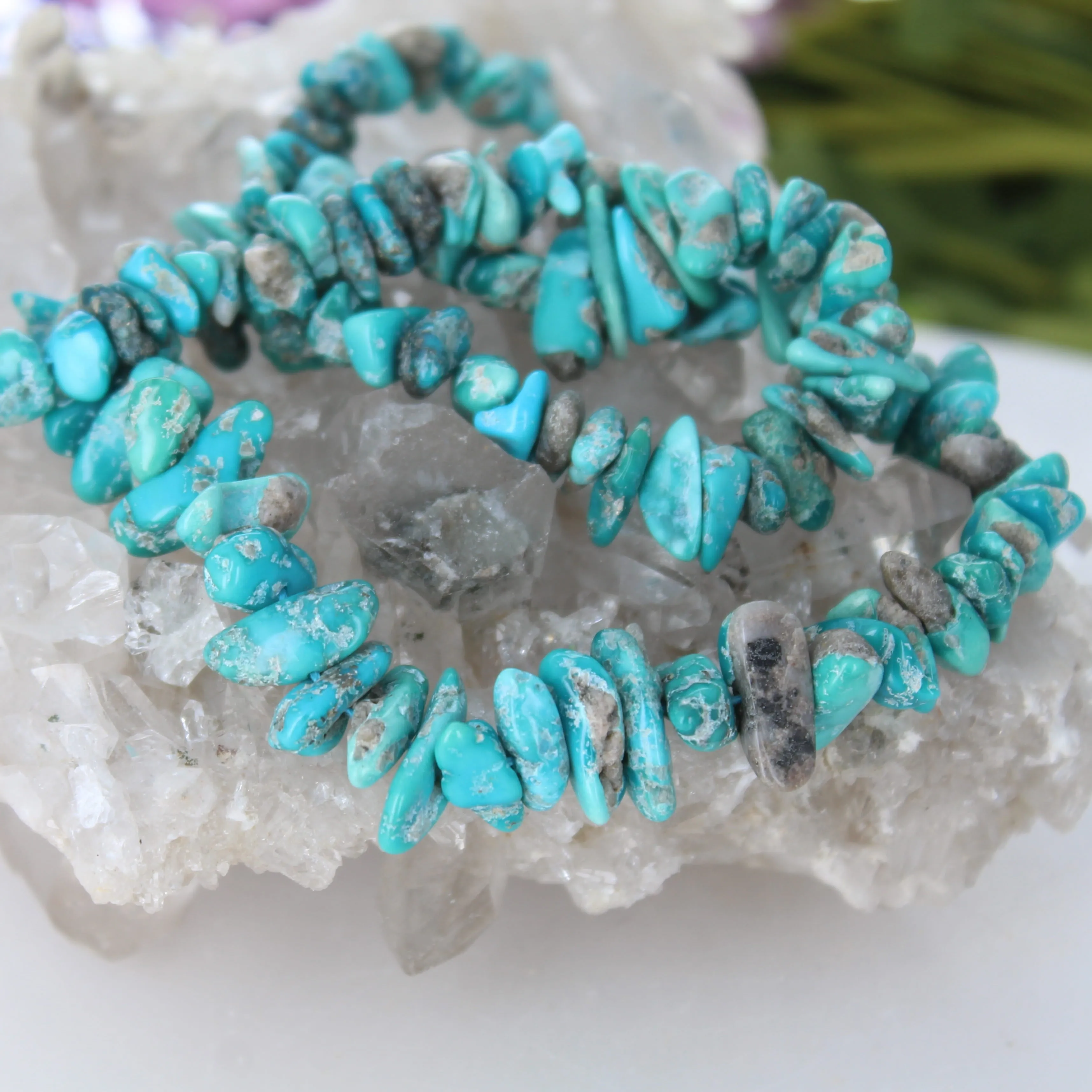 Sleeping Beauty Turquoise Beads Deep Teal Blue 7-18m Flat Nuggets