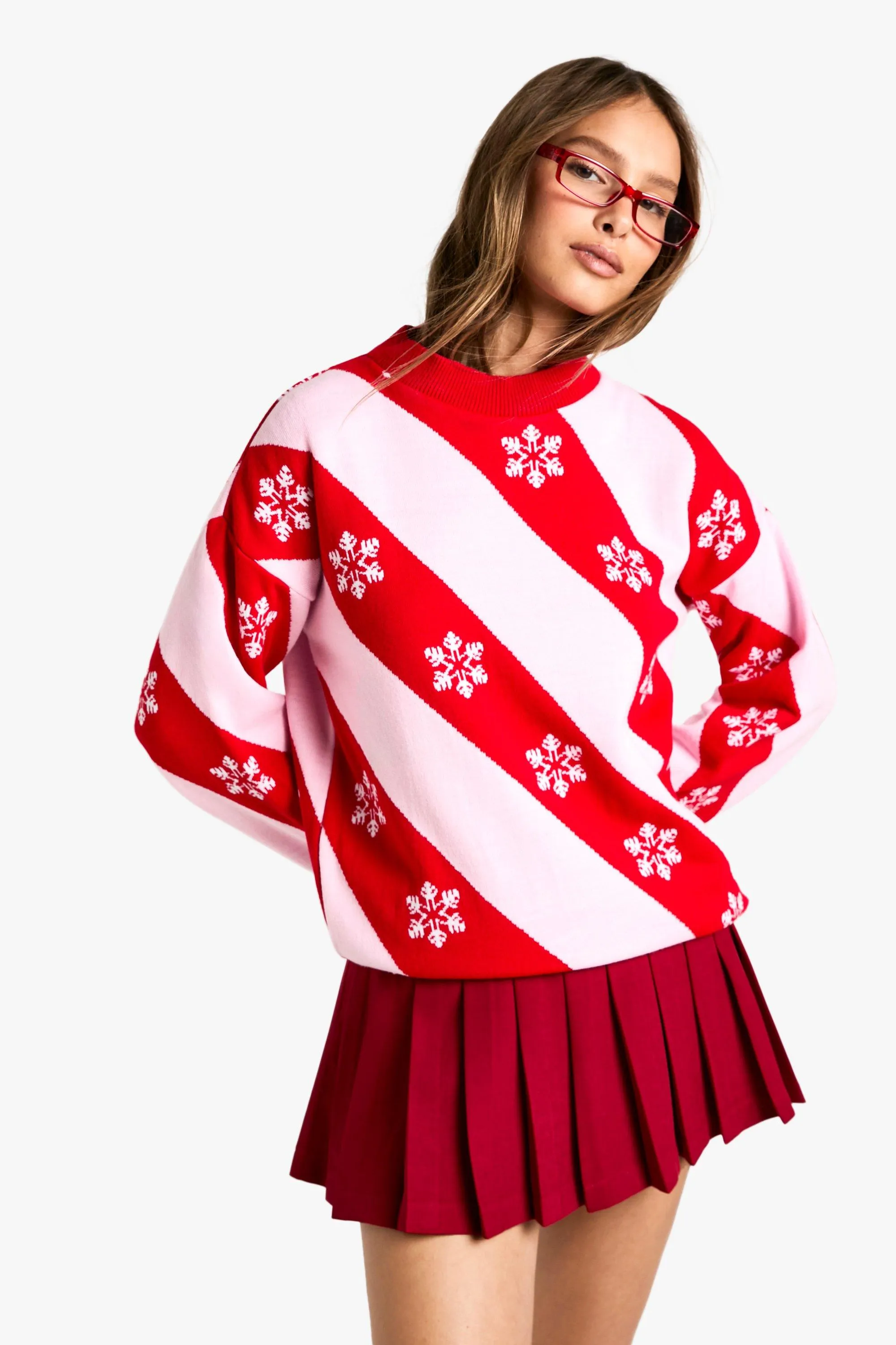 Snowflake Stripe Christmas Sweater