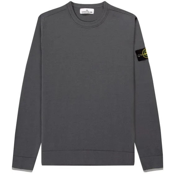 Stone Island Crewneck Stretch Wool Knit Lead