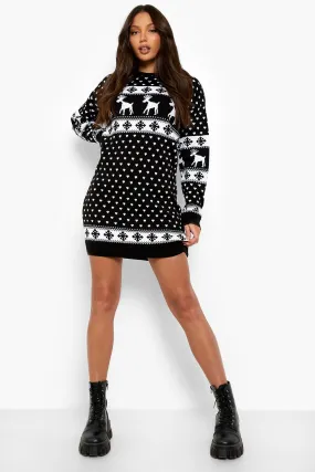 Tall Reindeer Christmas Sweater Dress