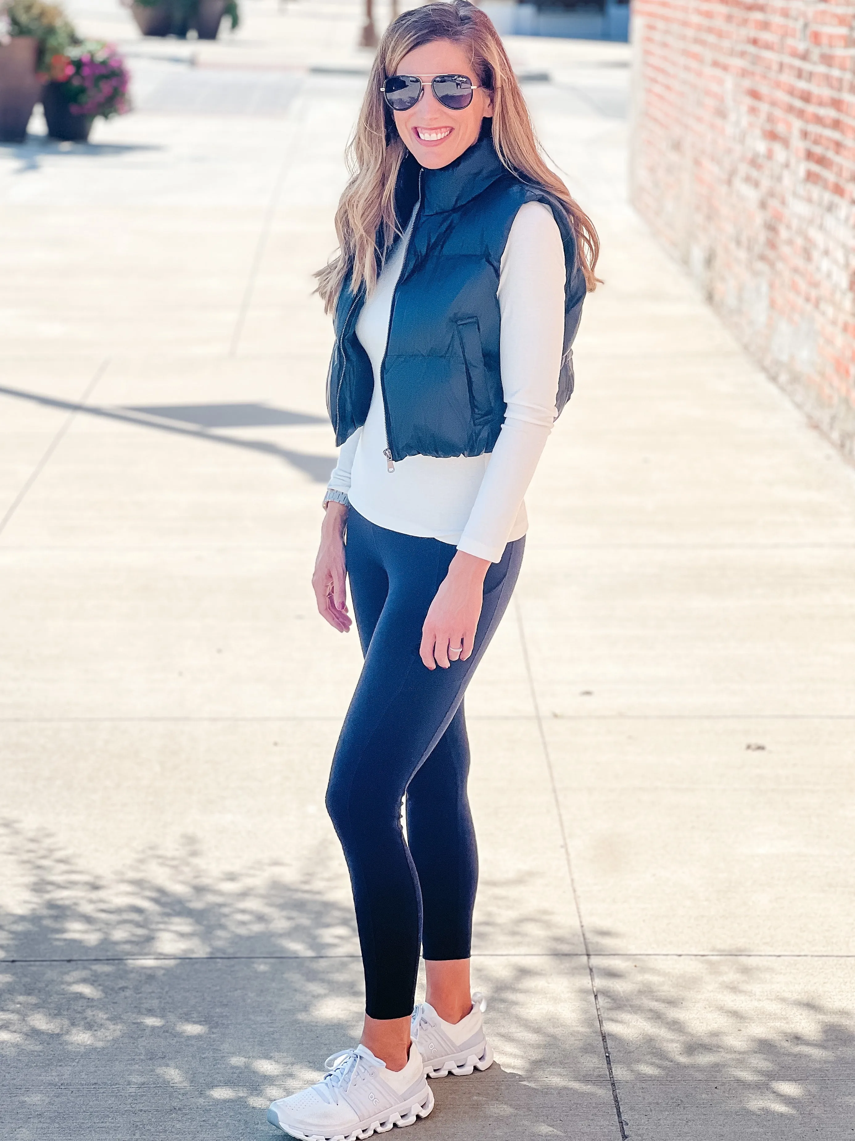 The Aly Faux Leather Puffer Vest