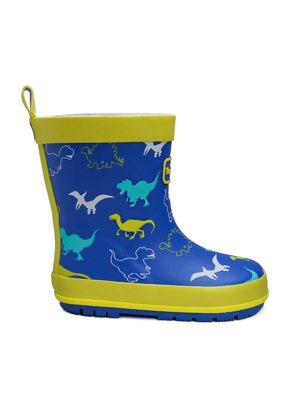 ToeZone Boys Blue Kace Dinosaur Print Wellies (Younger 6- Older 12)