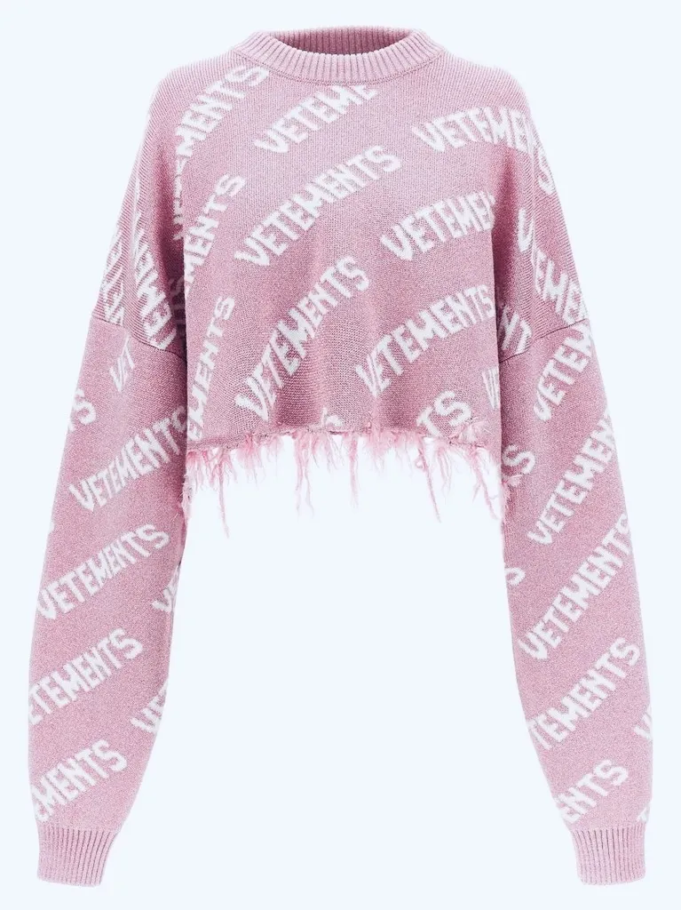 VETEMENTS  |Crew Neck Monogram Wool Street Style Long Sleeves