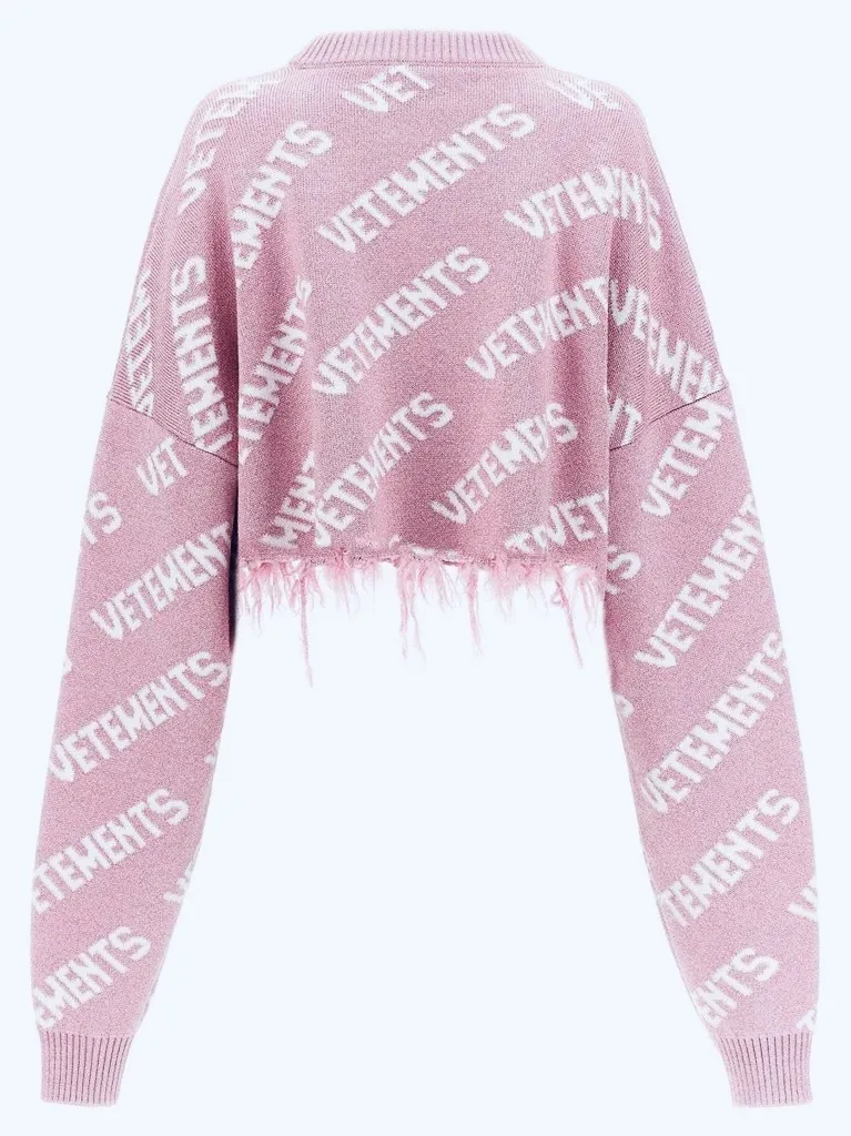 VETEMENTS  |Crew Neck Monogram Wool Street Style Long Sleeves