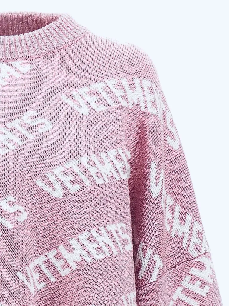 VETEMENTS  |Crew Neck Monogram Wool Street Style Long Sleeves