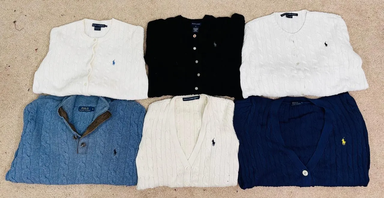 #VV28 Ralph Lauren Cable Mix Sweaters - 15 PCs