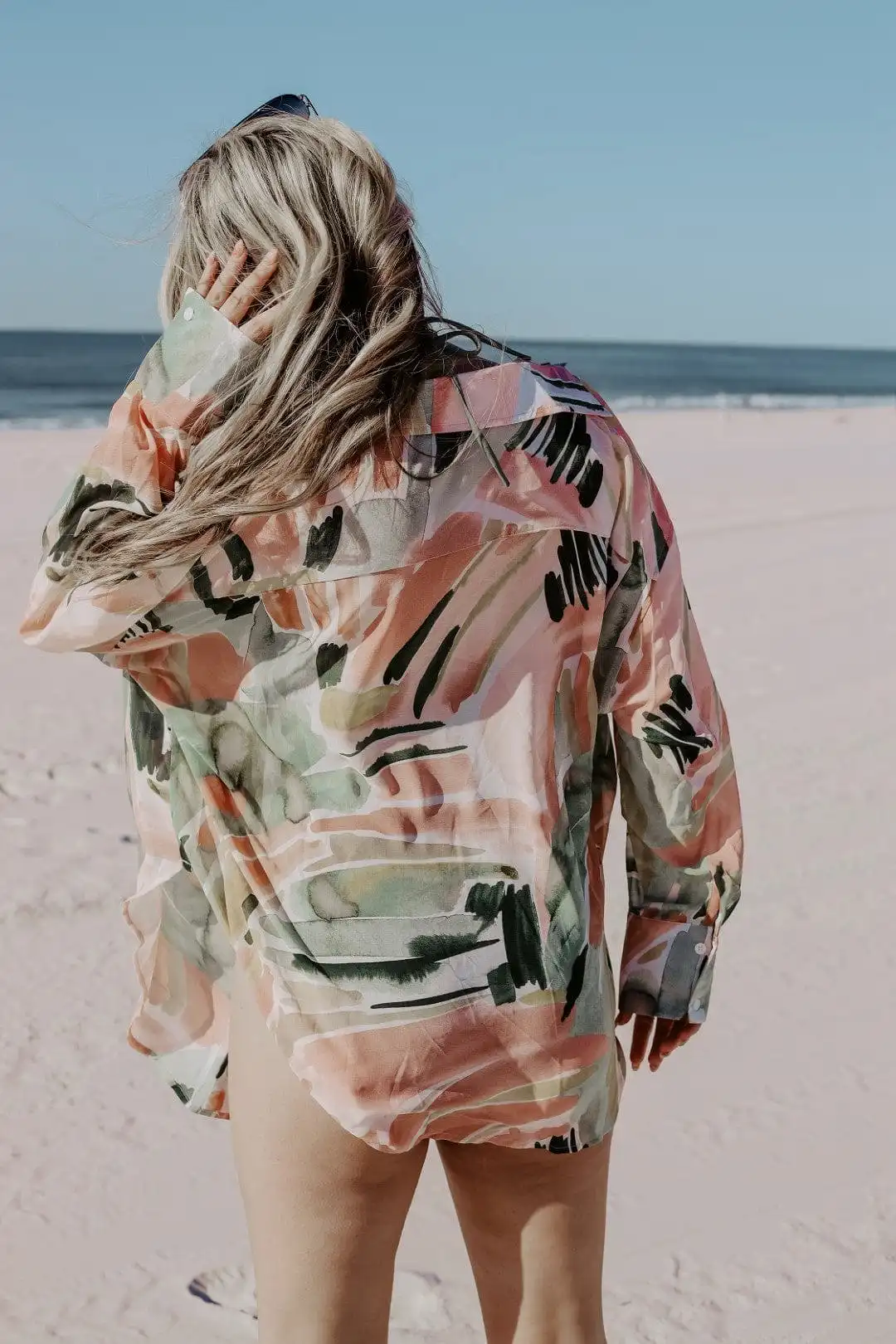 Watermelon Sheer Button Down