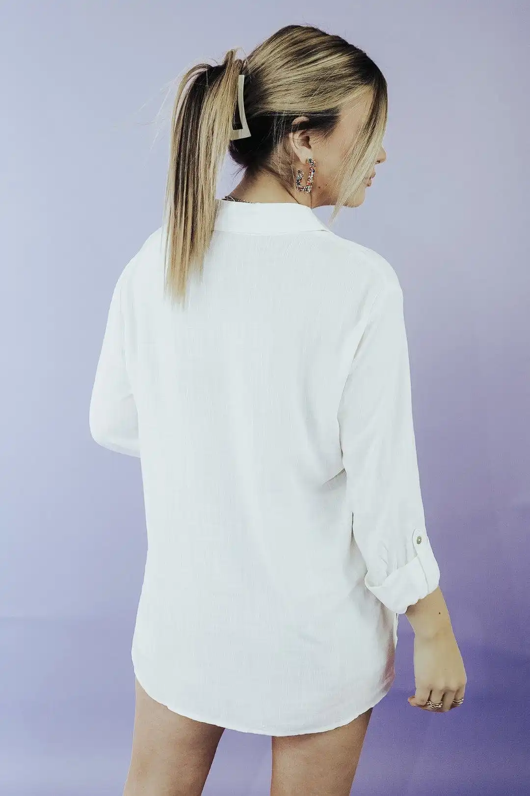 White Out Of The Office Blouse