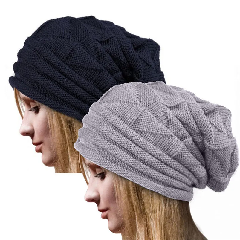 Women Crochet Hat Wool Knit Beanie Warm Caps bonnet Fast Shipping Feida