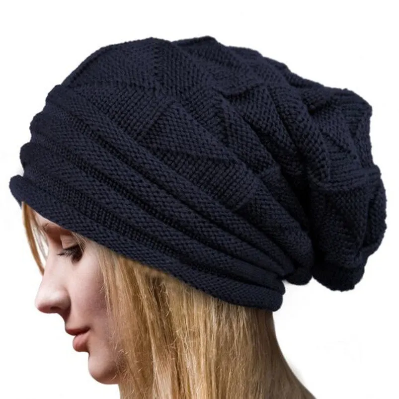 Women Crochet Hat Wool Knit Beanie Warm Caps bonnet Fast Shipping Feida