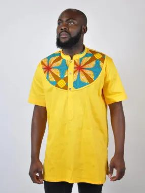 Yellow African Print Shirt - African Clothing Store | JT Aphrique