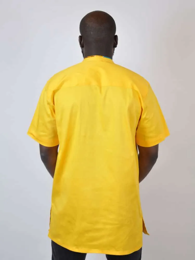 Yellow African Print Shirt - African Clothing Store | JT Aphrique