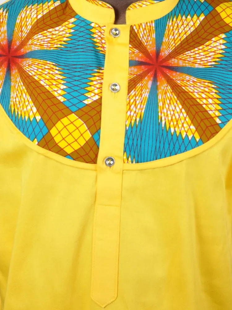 Yellow African Print Shirt - African Clothing Store | JT Aphrique